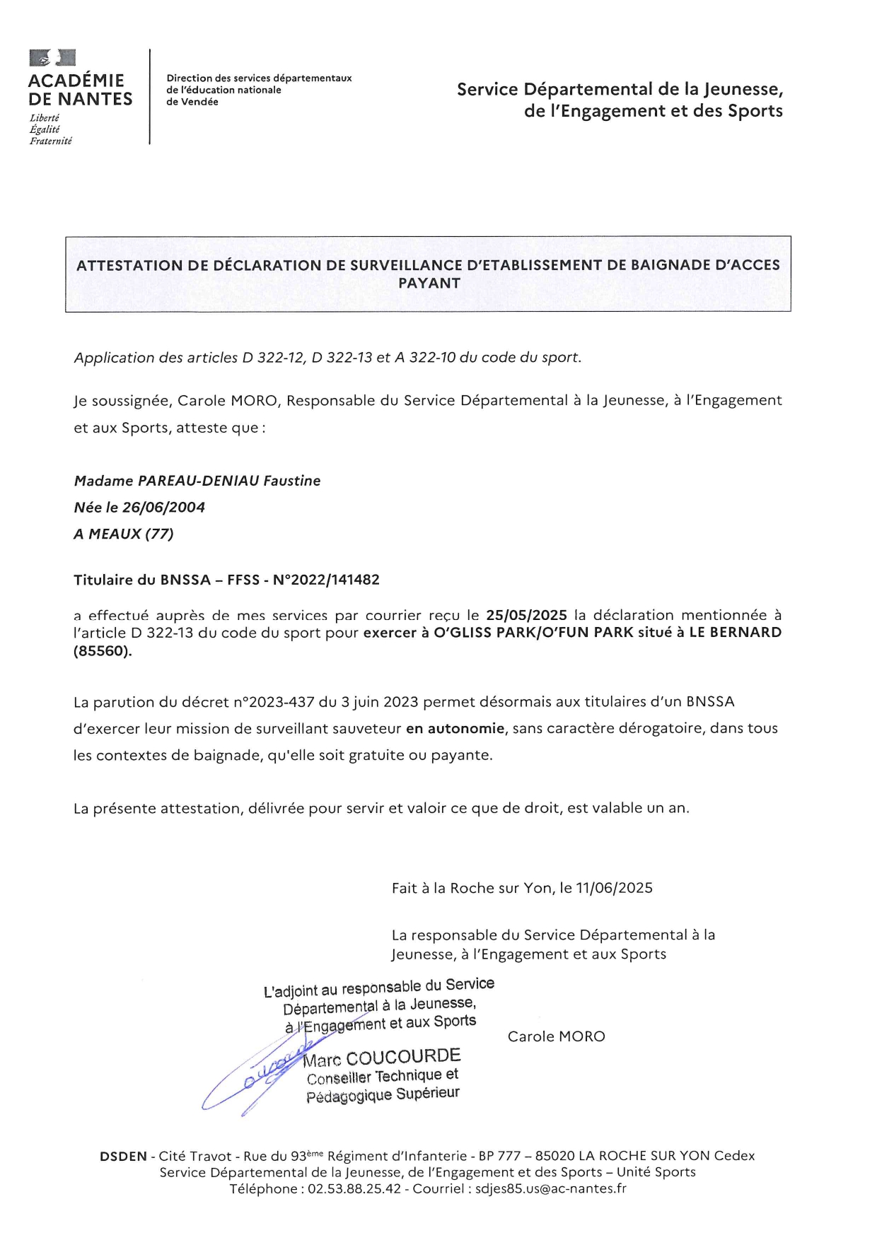 Déclaration SDJES Faustine PAREAU-DENIAU-page-00001 diplome BNSSA